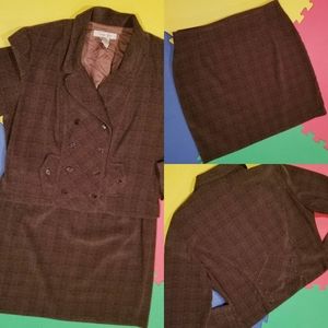 Vintage 1990's Plaid Skirt Suit